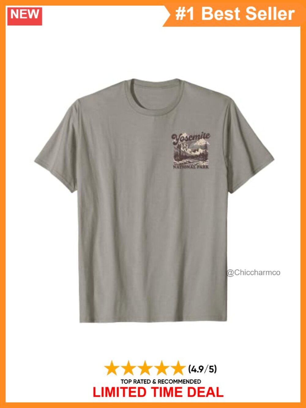 Yosemite National Park Souvenir T-Shirt Classic Fit Short Sleeve